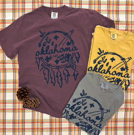 OKLAHOMA 2025: Simple Brushed Dreamcatcher (COMFORT COLORS SHORTSLEEVE)