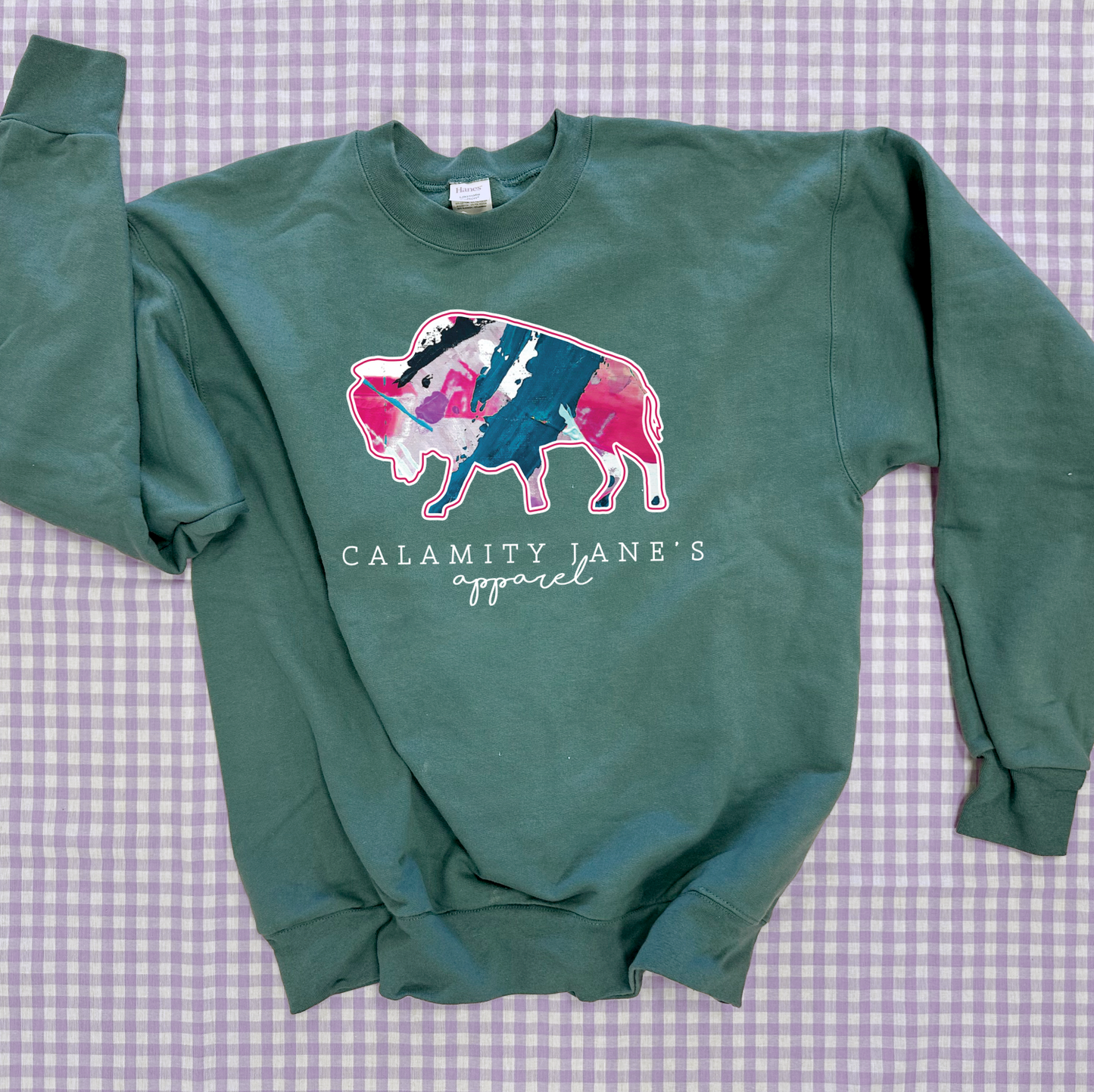 CJ LOGO: Abstract Painted Teal & Pink (ULTIMATE SWEATSHIRT)