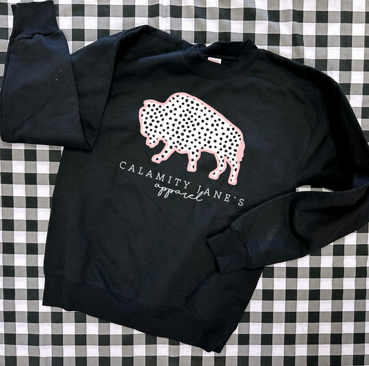 CJ LOGO: Messy Polkadots Pink & Black (ULTIMATE SWEATSHIRT)