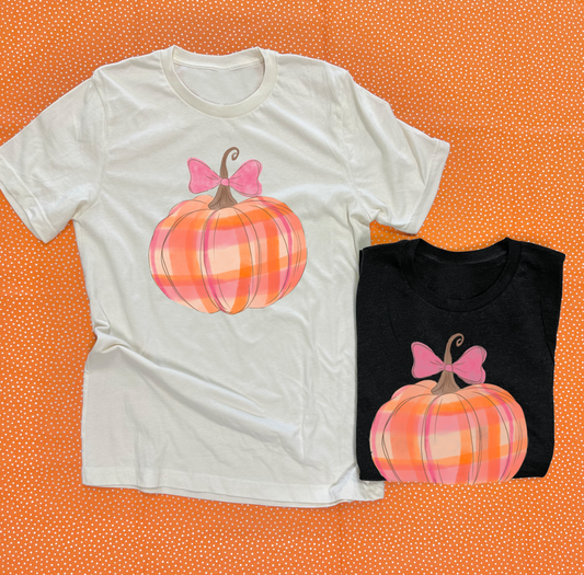 HALLOWEEN 2025: Watercolor Plaid Pumpkin (CREW NECK)
