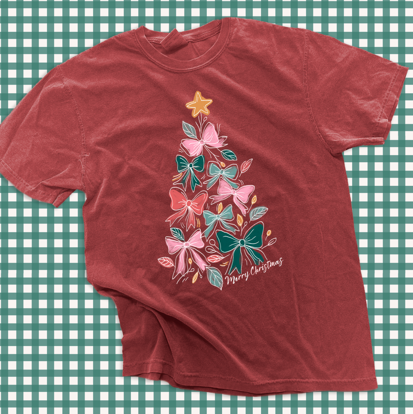 CHRISTMAS 2025: Bows Christmas Tree (COMFORT COLORS SHORTSLEEVE)