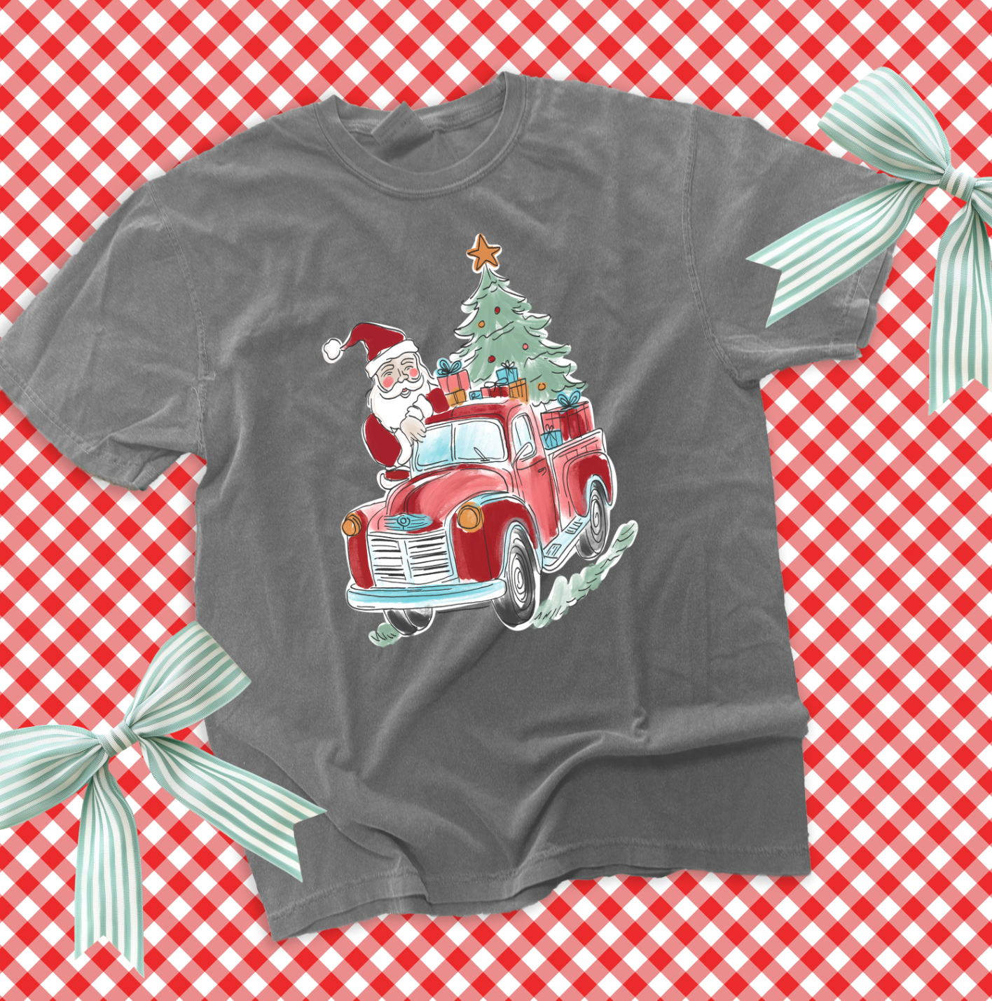 CHRISTMAS 2025: Santa's Red Truck (COMFORT COLORS SHORTSLEEVE)