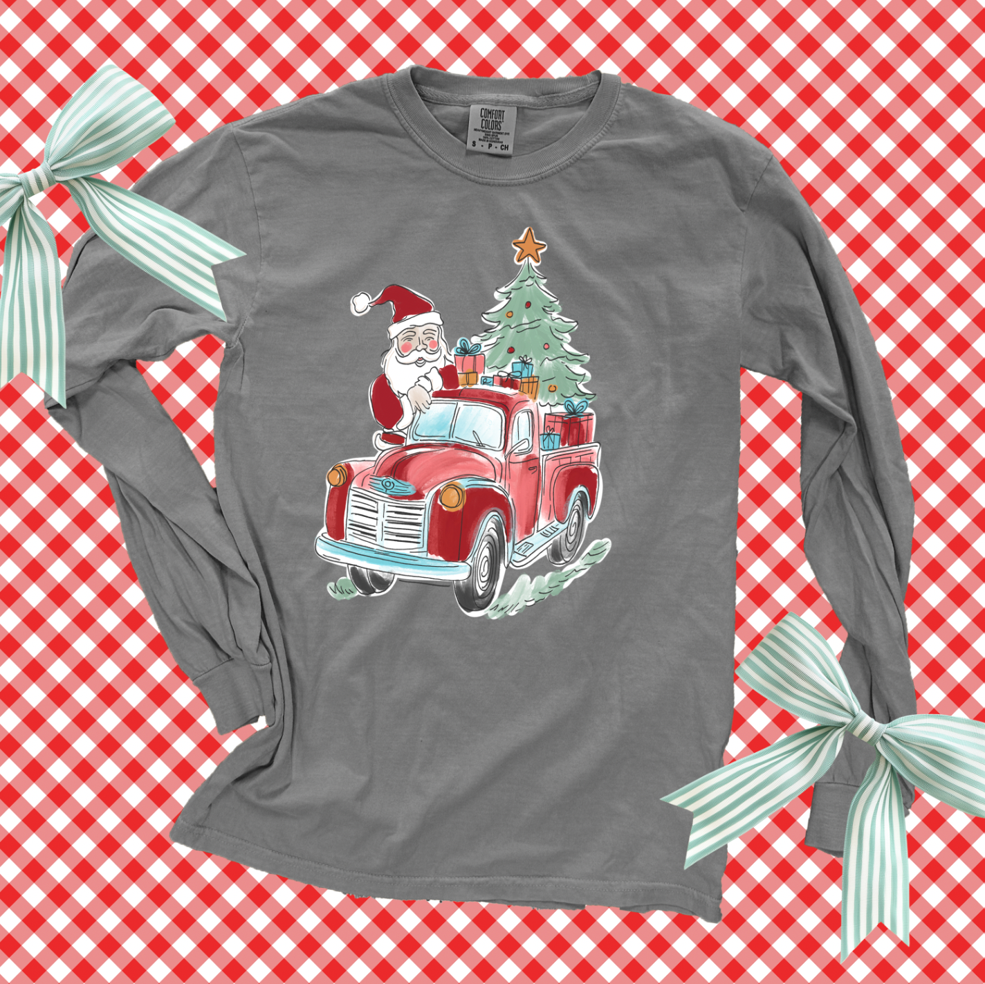 CHRISTMAS 2025: Santa's Red Truck (COMFORT COLORS LONGSLEEVE)