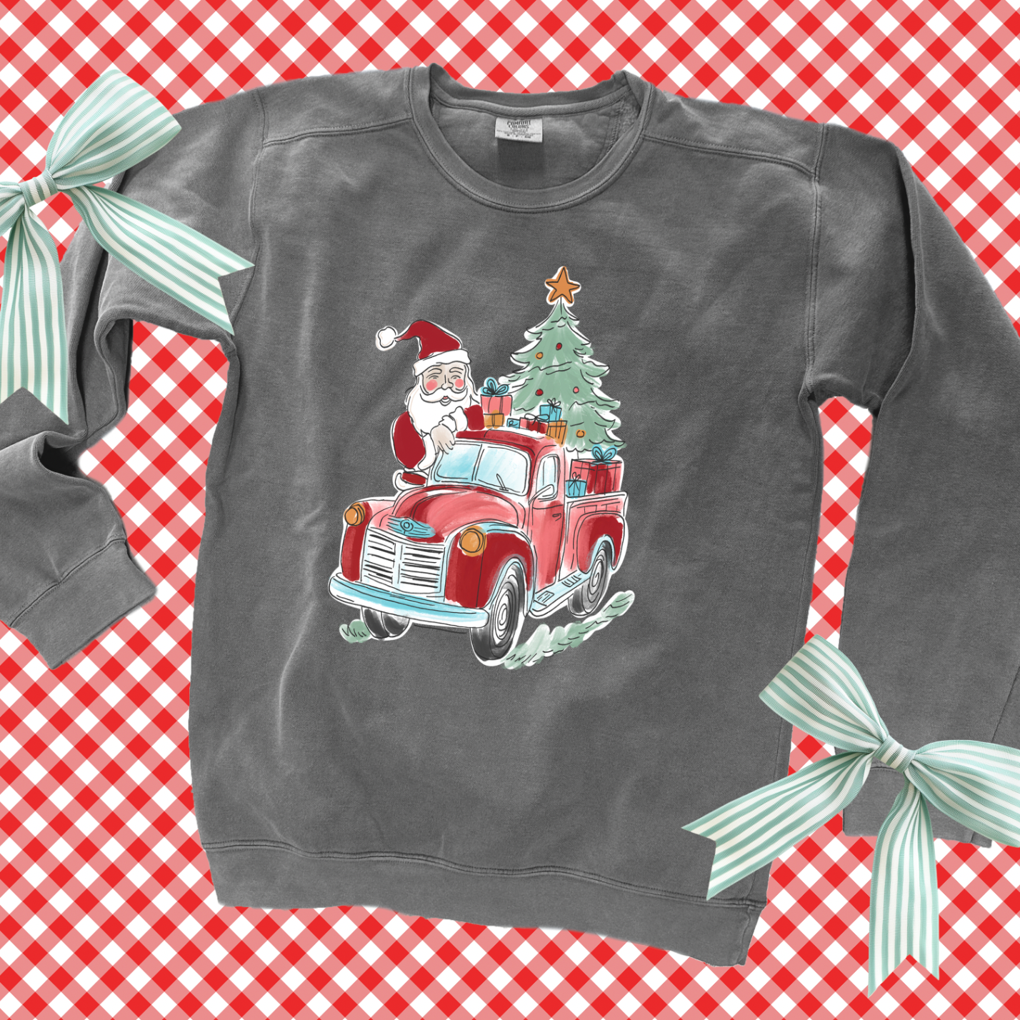 CHRISTMAS 2025: Santa's Red Truck (COMFORT COLORS SWEATSHIRT)