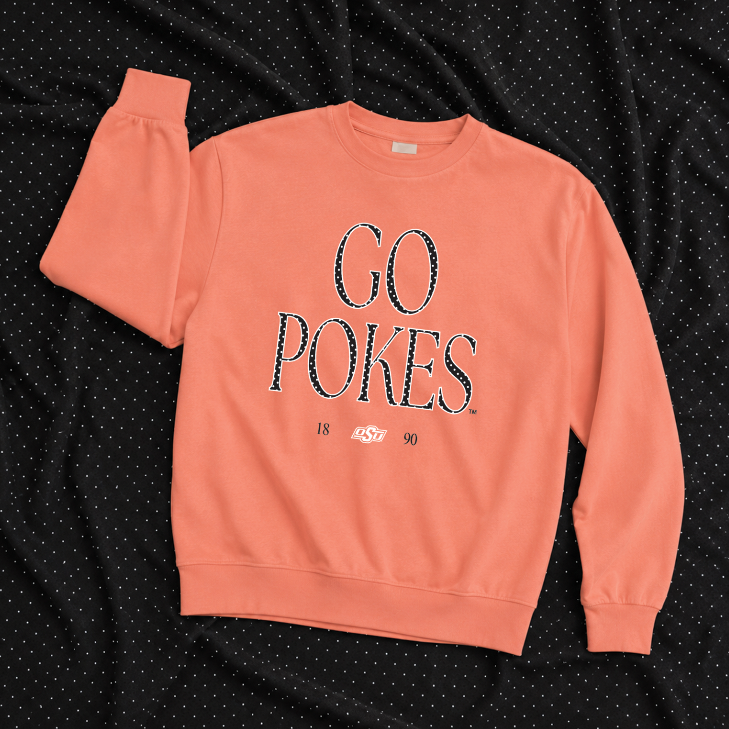 OK STATE 2026: Go Pokes Classic Polkadot (COMFORT COLORS SWEATSHIRT)