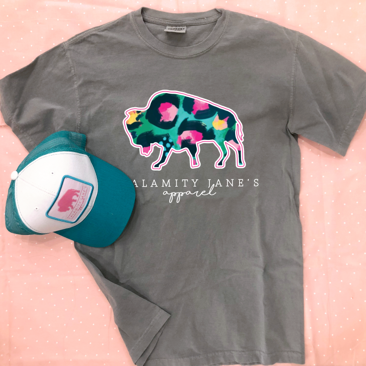 CJ LOGO 2023: Teal & Pink Painted Leopard (SHORTSLEEVE)