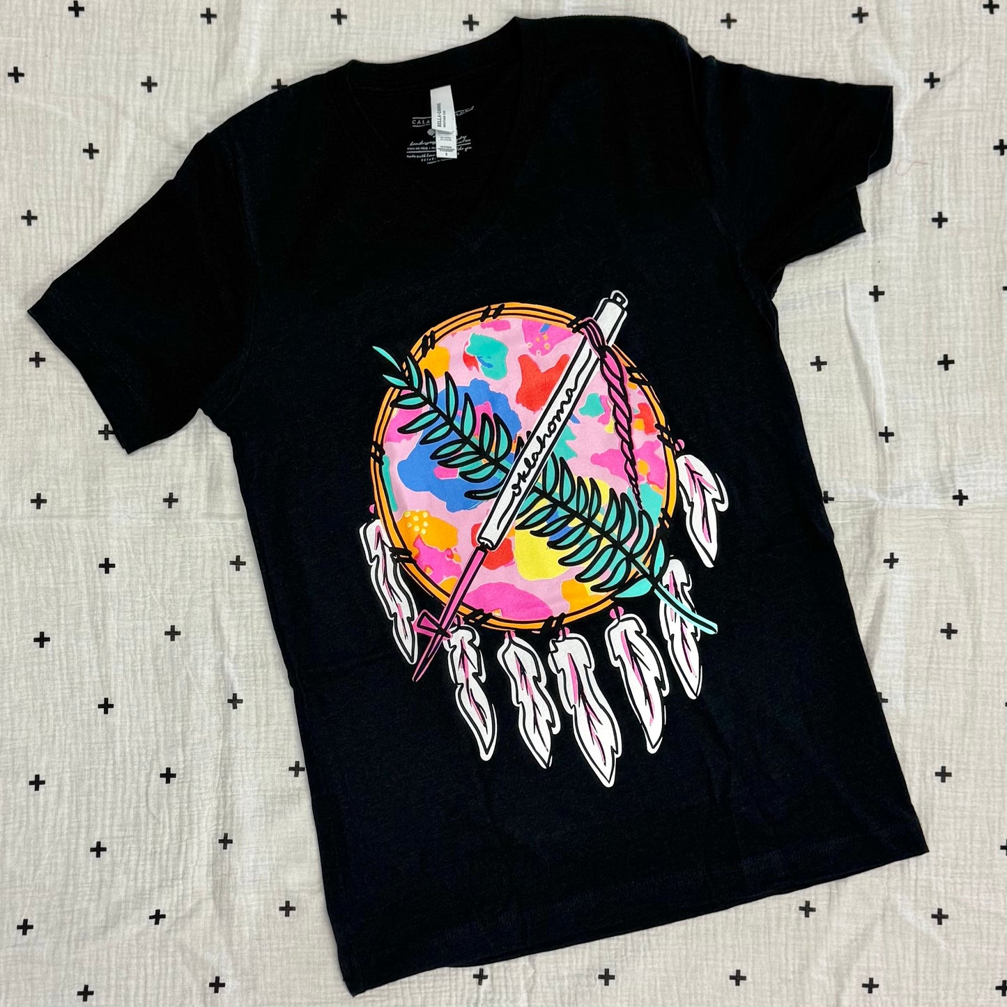 OKLAHOMA 2025: Oklahoma Summer Dreamcatcher (BELLA CANVAS VNECK)