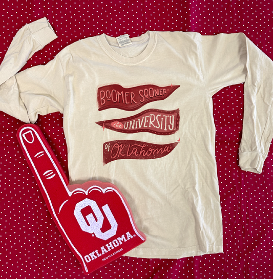 UNIV. OF OK 2024: Boomer Sooner Pennants (LONGSLEEVE)