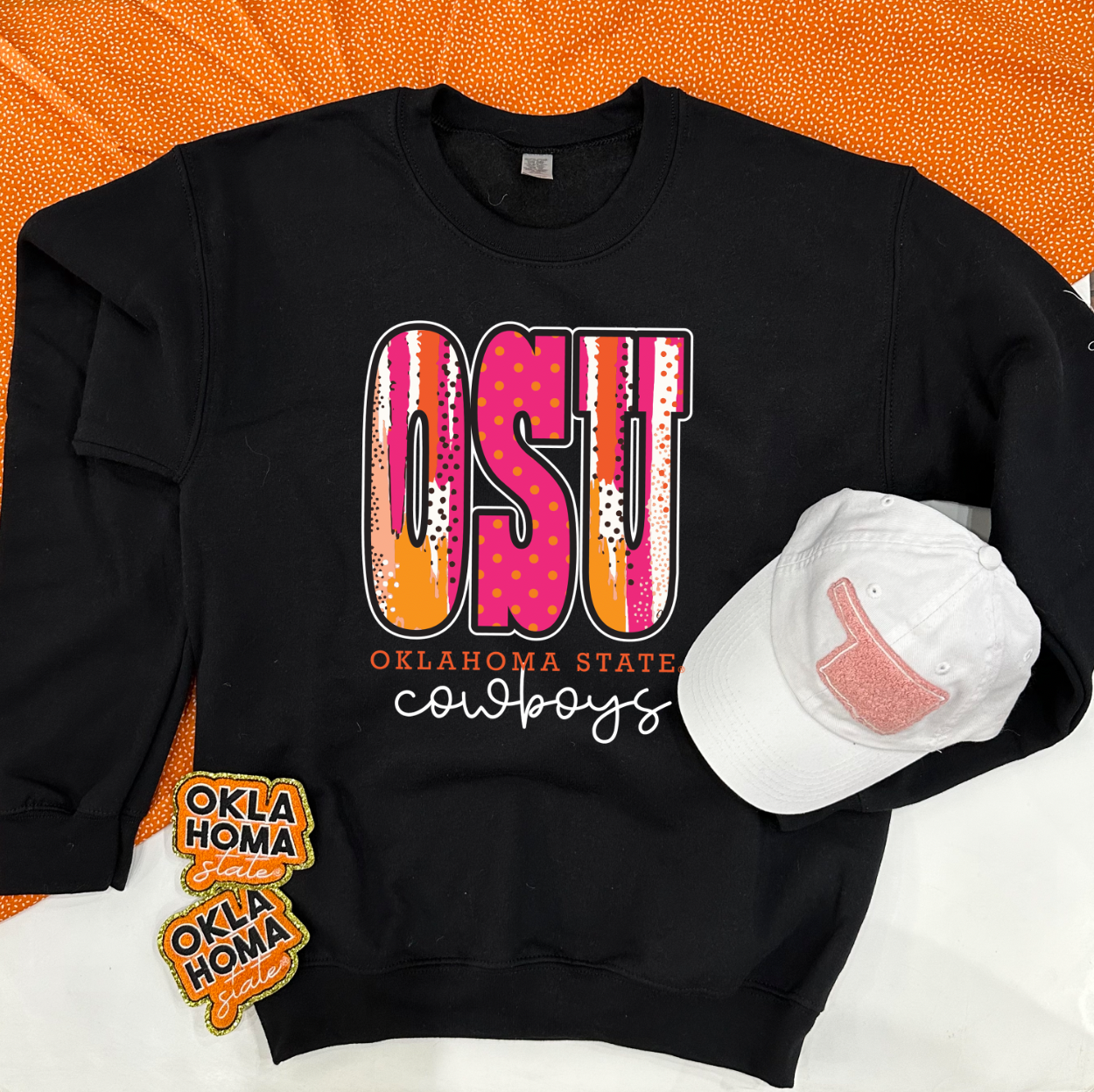 OK STATE 2024: OSU Bold Mixed Pattern (SWEATSHIRT)