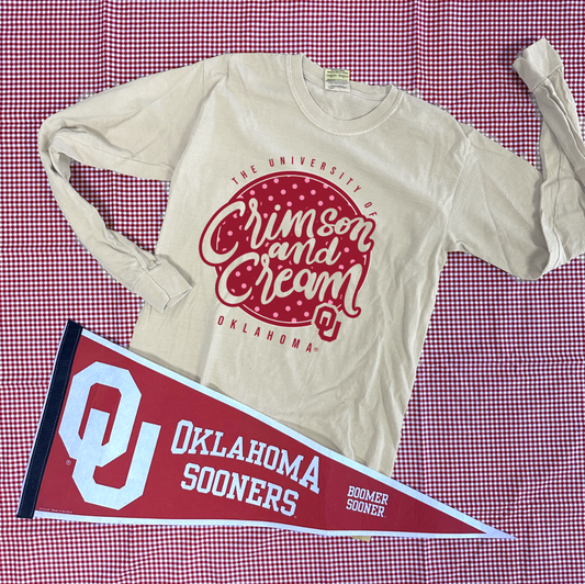 UNIV. OF OK 2024: Crimson & Cream (LONGSLEEVE)