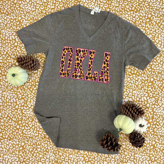 OKLAHOMA 2024: OKLA Fall Leopard (VNECK)