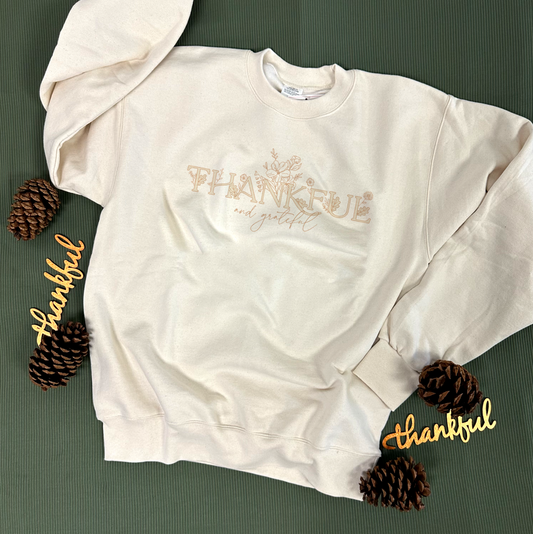 THANKSGIVING 2024: Thankful and Grateful Coquette (SWEATSHIRT)