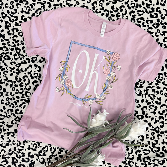 OKLAHOMA 2025: OK Lavender Floral Frame - CREW NECK