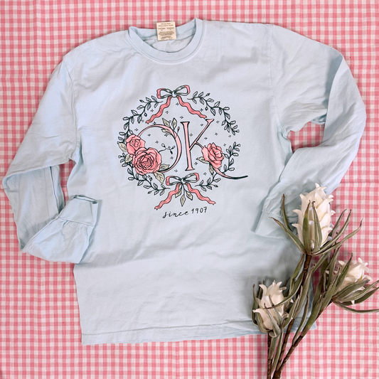 OKLAHOMA 2025: OK Chambray Roses & Bows - LONGSLEEVE