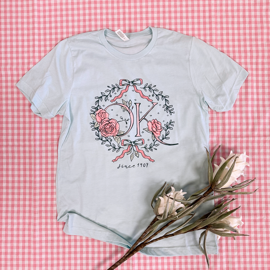 OKLAHOMA 2025: OK Chambray Roses & Bows - SHORTSLEEVE