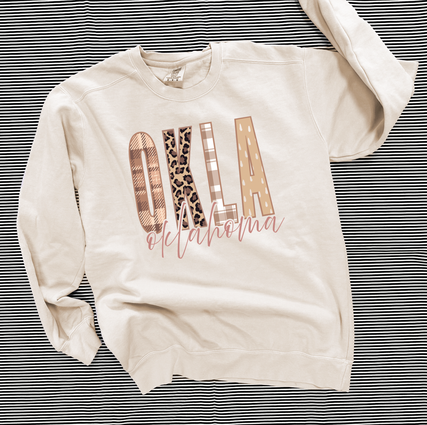 OKLAHOMA 2025: OKLA Fall Mixed Patterns (COMFORT COLORS SWEATSHIRT)