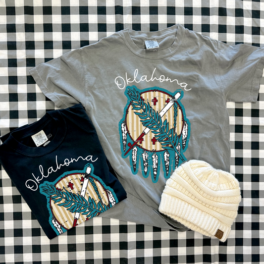 OKLAHOMA 2025: Striped Dreamcatcher (COMFORT COLORS SHORTSLEEVE)