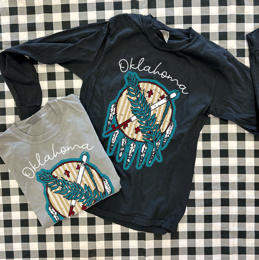 OKLAHOMA 2025: Striped Dreamcatcher (COMFORT COLORS LONGSLEEVE)