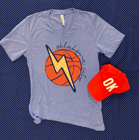 OKC SPIRIT 2025: Oklahoma City Basketball & Lightning (VNECK)