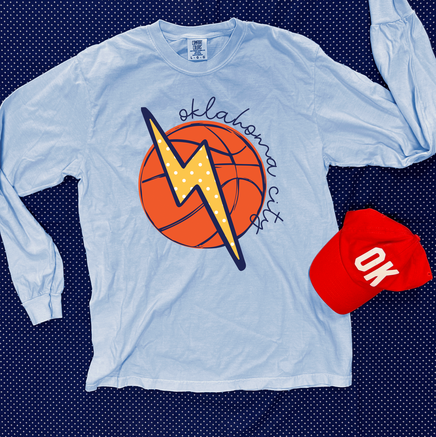 OKC SPIRIT 2025: Oklahoma City Basketball & Lightning (COMFORT COLORS LONGSLEEVE)