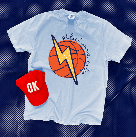 OKC SPIRIT 2025: Oklahoma City Basketball & Lightning (COMFORT COLORS SHORTSLEEVE)