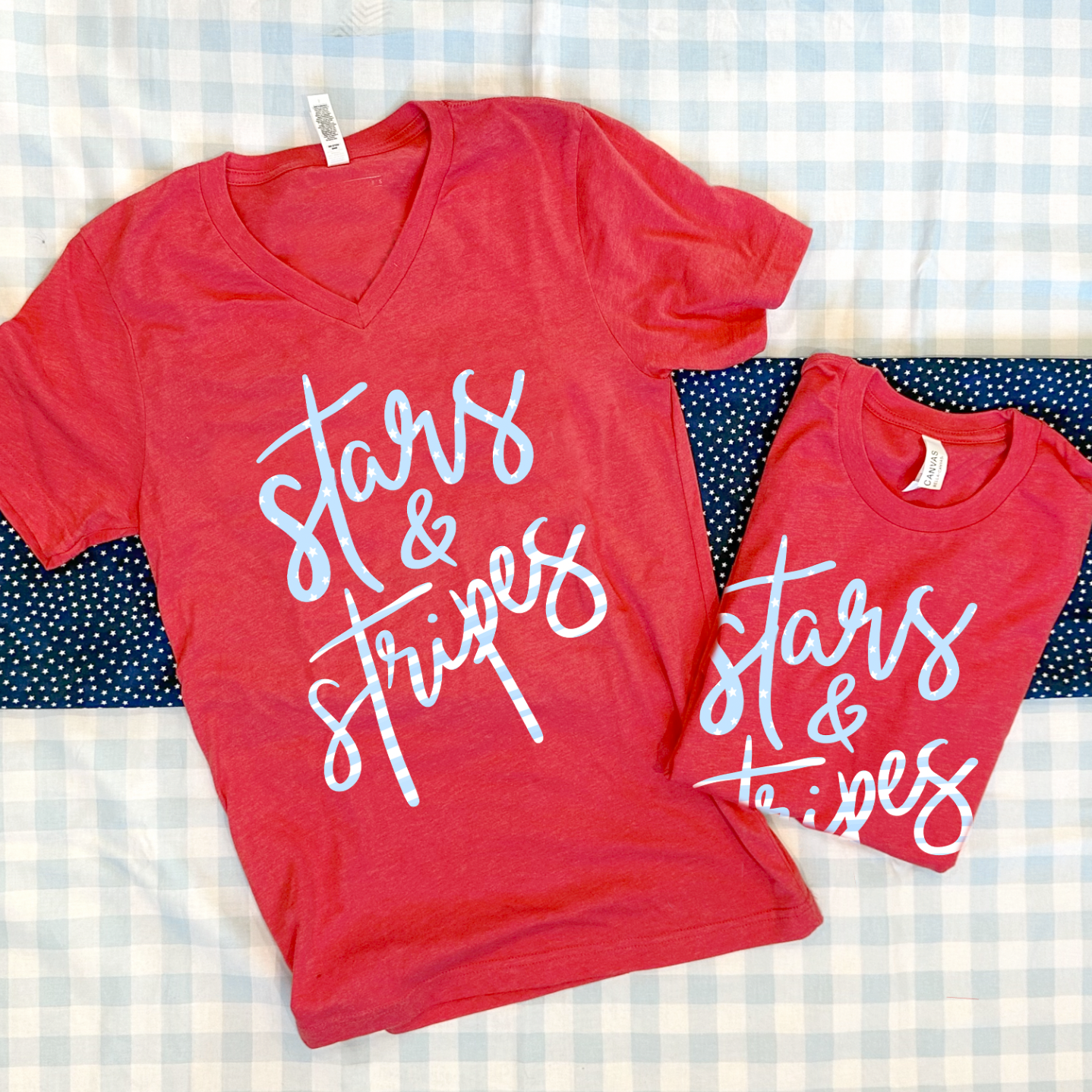 AMERICAN SPIRIT 2026: Stars & Stripes (BELLA CANVAS VNECK or CREW NECK)