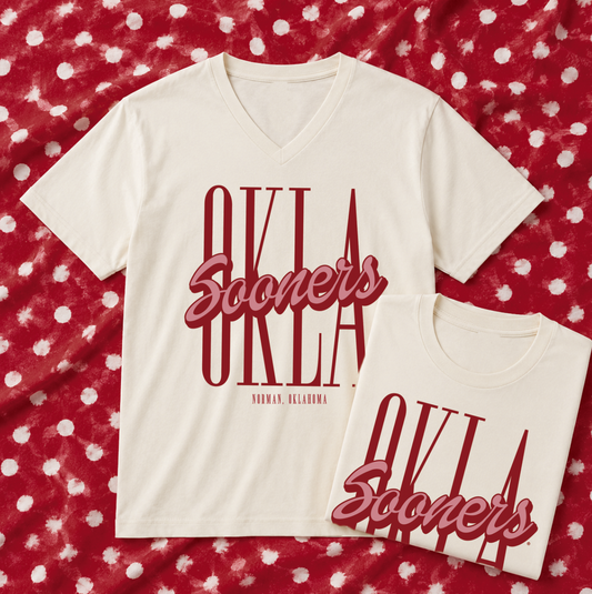 UNIV. of OKLAHOMA 2026: OKLA Sooners Script (BELLA CANVAS VNECK or CREW NECK)
