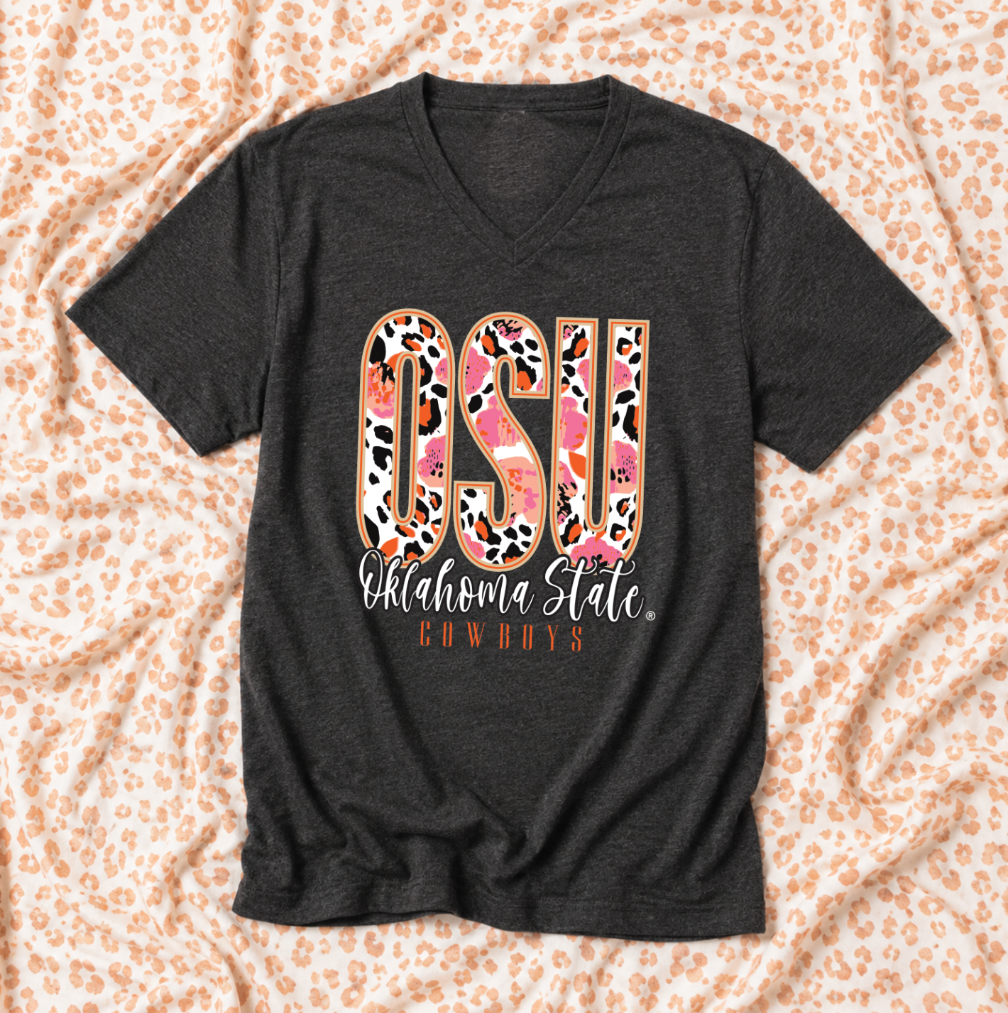 OK STATE 2026: OSU Mixed Pattern 2026 (BELLA CANVAS VNECK or CREW NECK)