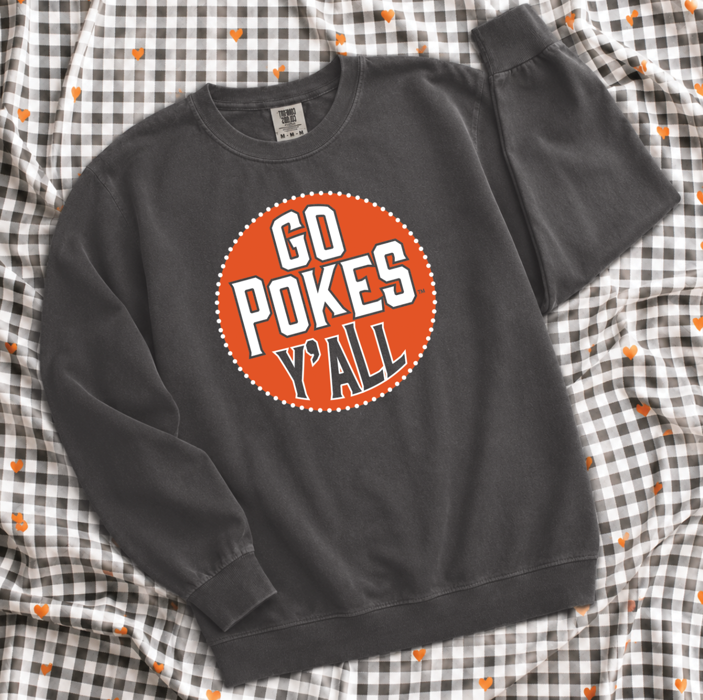 OK STATE 2026: Go Pokes Y'all Circle (COMFORT COLORS SWEATSHIRT)