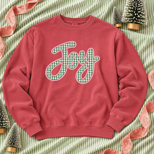 CHRISTMAS 2026: JOY-ful Gingham (COMFORT COLORS SWEATSHIRT)