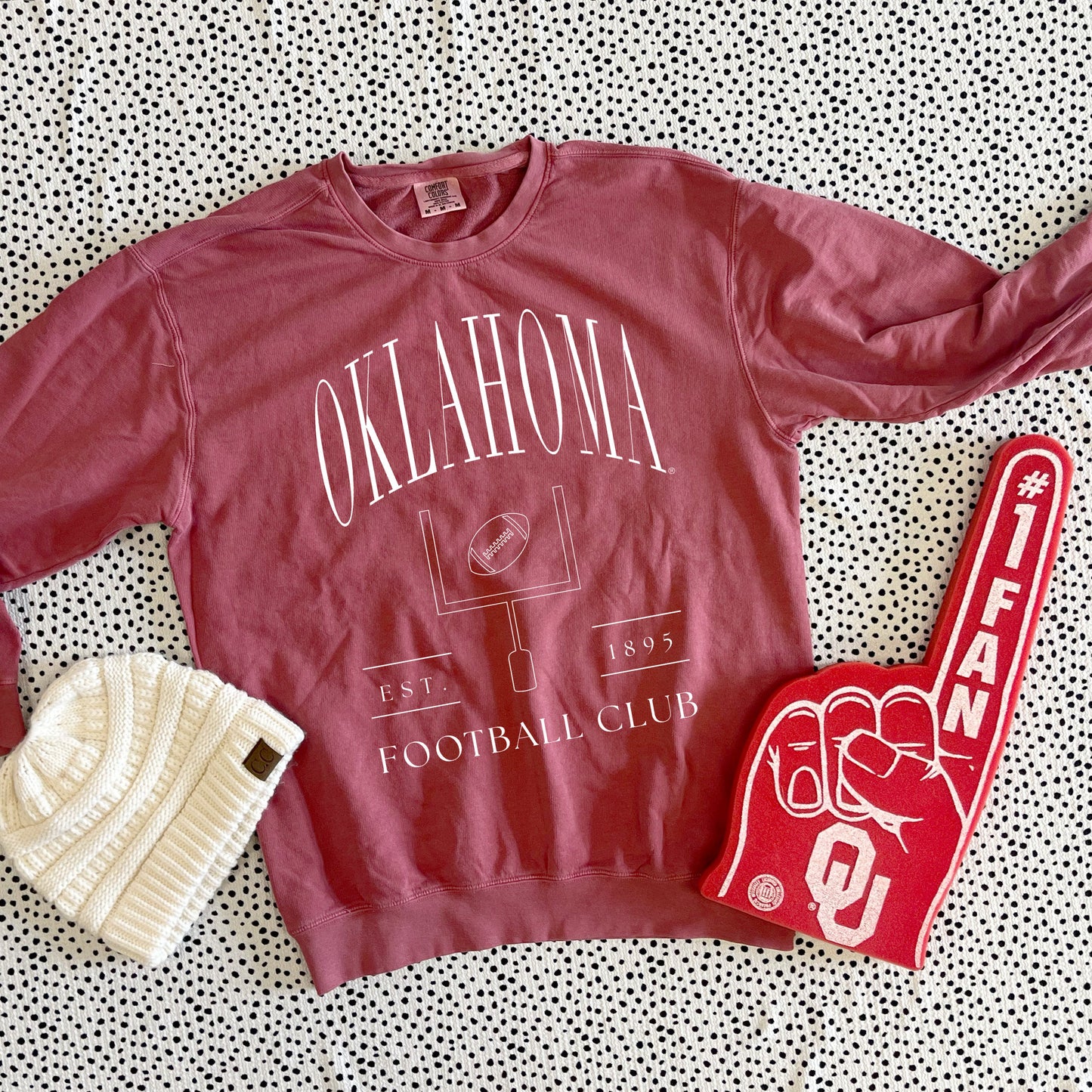 UNIV. OF OK 2025: Oklahoma Football Club (COMFORT COLORS SWEATSHIRT)