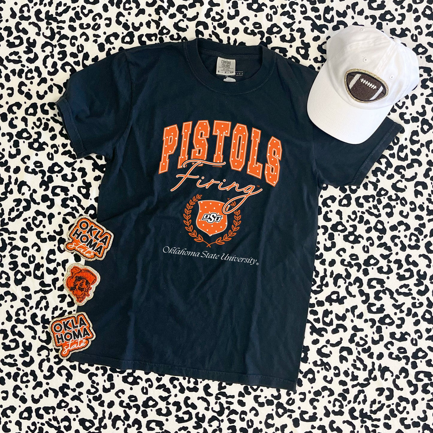 OK STATE 2025: Pistols Firing Polkadot Vintage Collegiate (COMFORT COLORS SHORTSLEEVE)