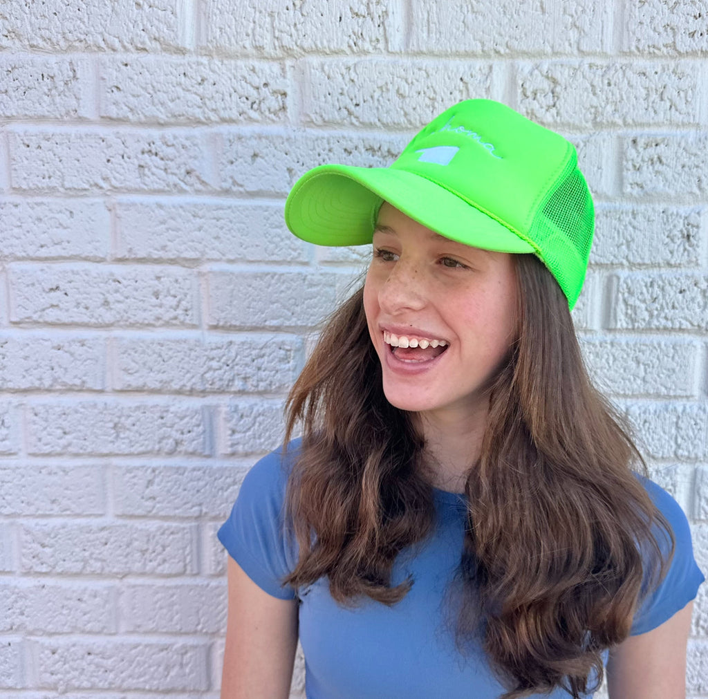 Oklahoma Spring Hat (LIME GREEN MESH BACK w/ White Embroidery)