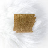 Gold Glitter State Pride Hat - WHITE