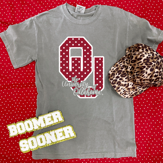 UNIV of OK 2023: OU Polkadot Logo (SHORTSLEEVE)