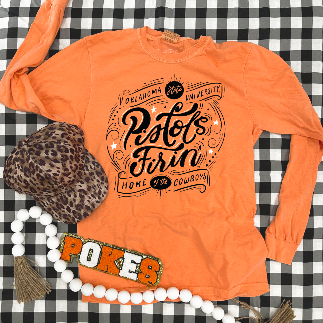 OK STATE UNIV. 2023: Pistols Firin', Home of the Cowboys (LONGSLEEVE)